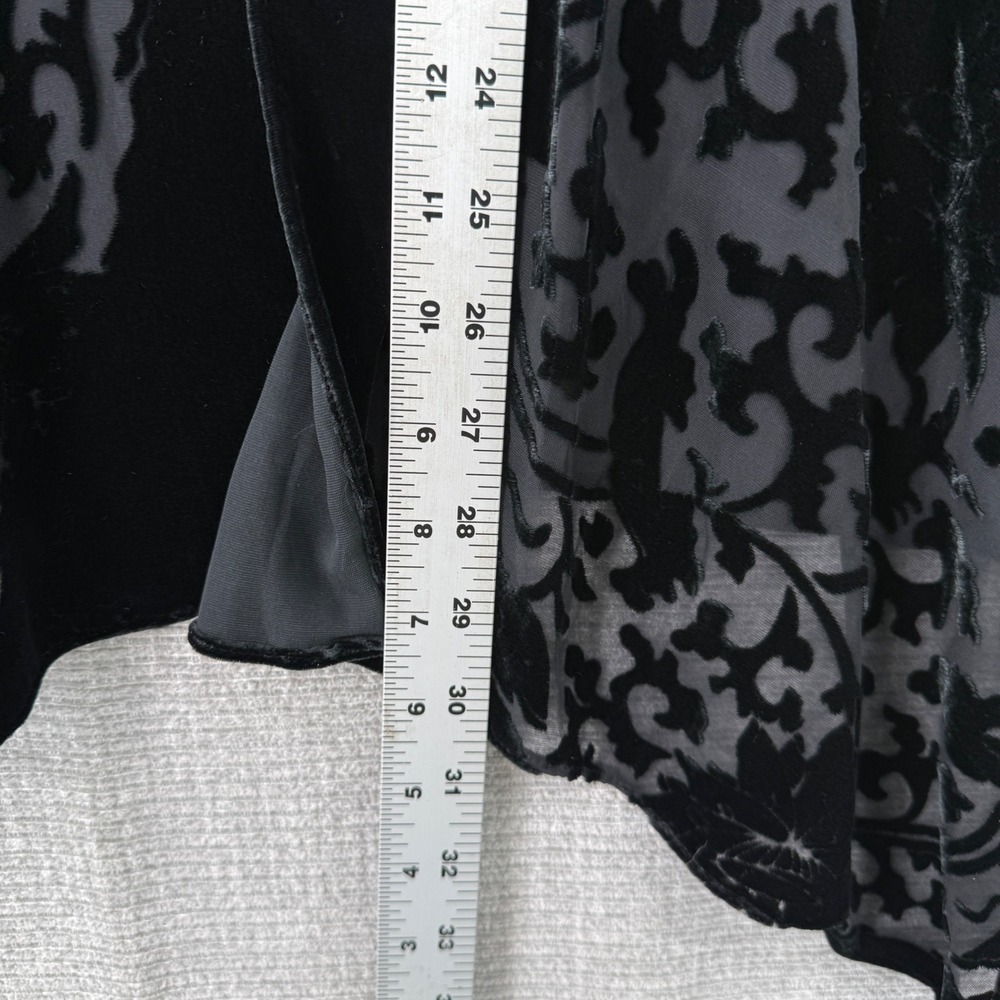 Vintage Velvet Burnout Kimono Wrap Women OS Flowy Medallion Black Goth Boho - Picture 5 of 8